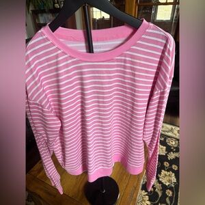 Draper James Striped Pink & White Top L